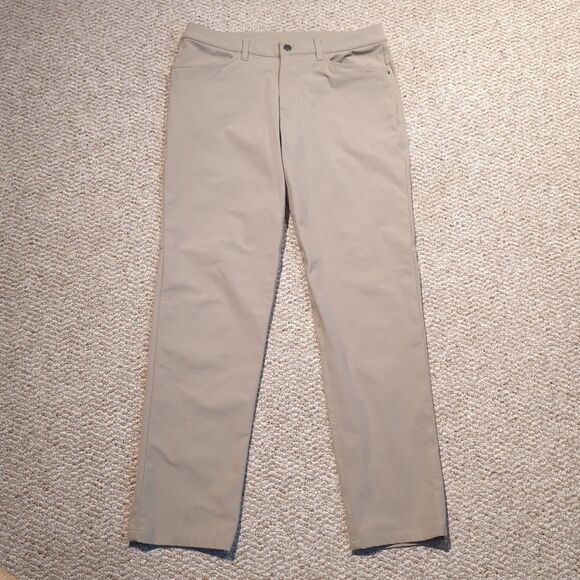 Lululemon ABC Classic Fit Performance Chino Pants Mens 32 Tan Beige Stretch - Picture 1 of 6